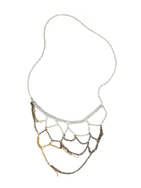 Multi-coloured Web necklace by Arielle de Pinto.