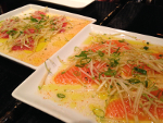 Salmon and tuna sashimi