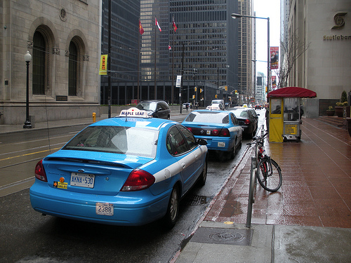 blue taxis