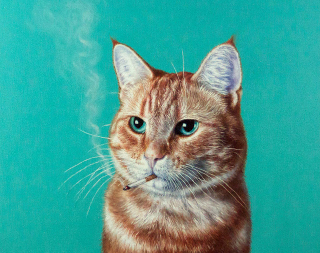YOUN Smoking Cat detail by Michael Caine
