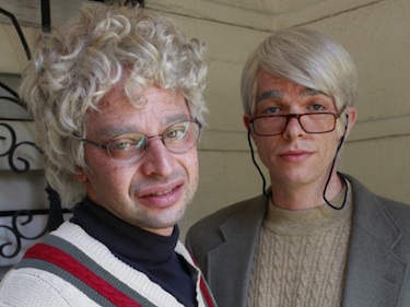 Nick Kroll and Mulaney in character