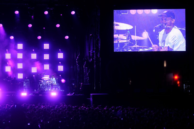 .Paak gets behind the drums. Photo by Cindy Lopez.