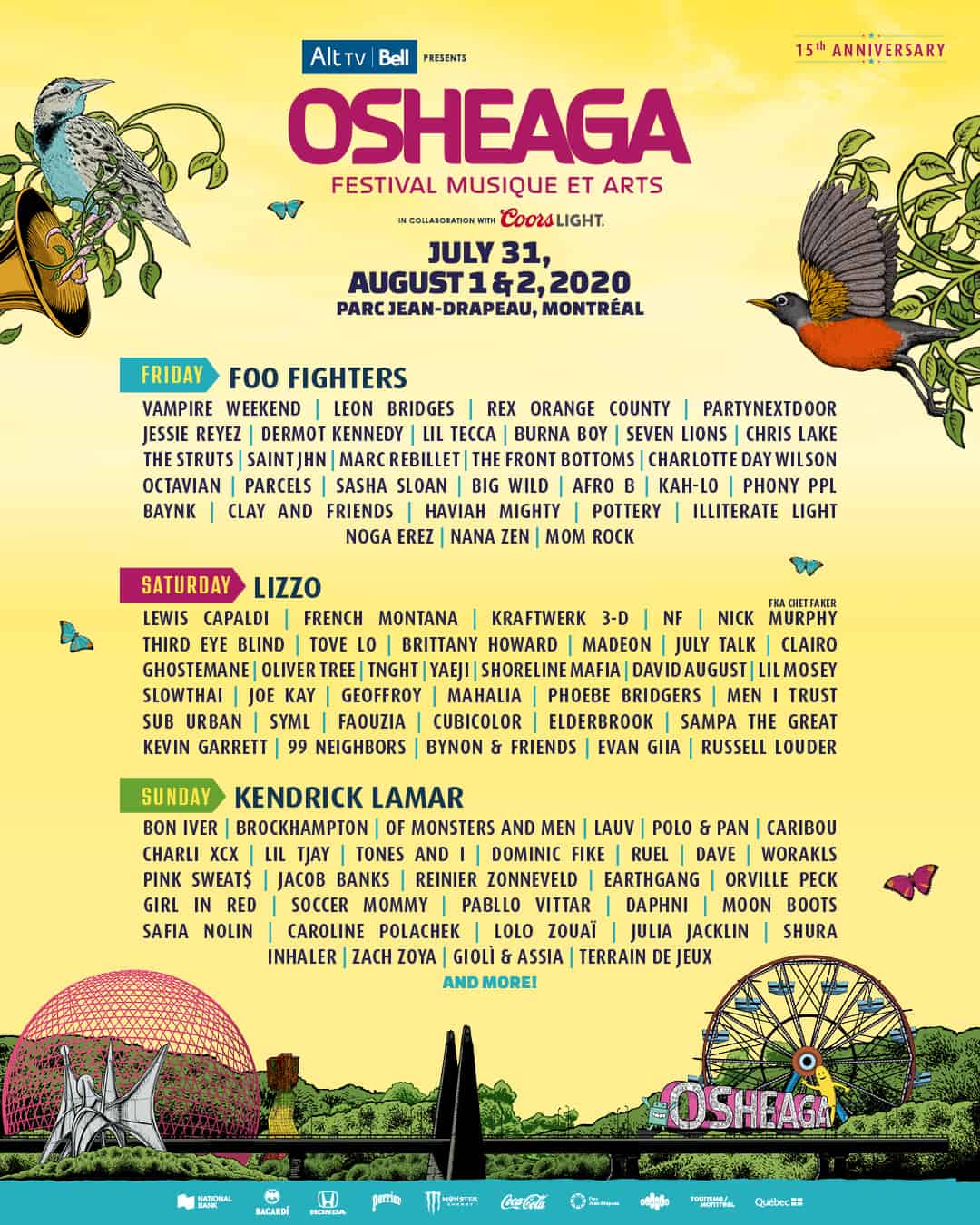 Osheaga lineup poster 2020