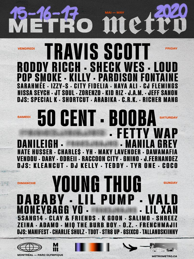 Metro Metro 2020 festival 50 Cent Travis Scott Young Thug