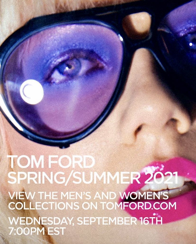 tom ford spring summer 2021 men women collections online nyfw new york fashion week