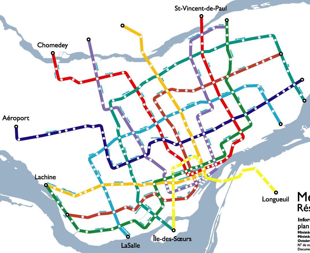1967 STM map shows projected Montreal metro expansion by 1982