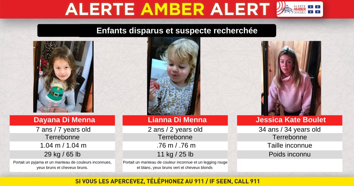 Update Quebec Amber Alert Over Girls Found Safe And Sound