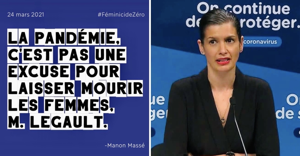Quebec Solidaire Manon Massé femicide Genevieve Guilbault