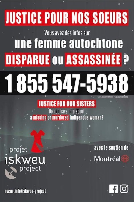 missing Indigenous women toll-free number tip line