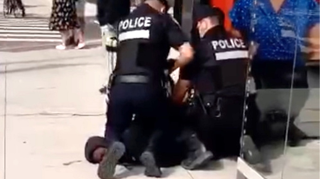 Montreal police kneeled neck Black teenager