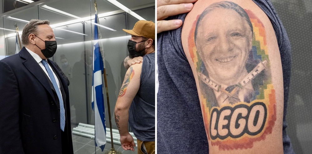 François Legault “biggest fan” LEGO tattoo Quebec premier