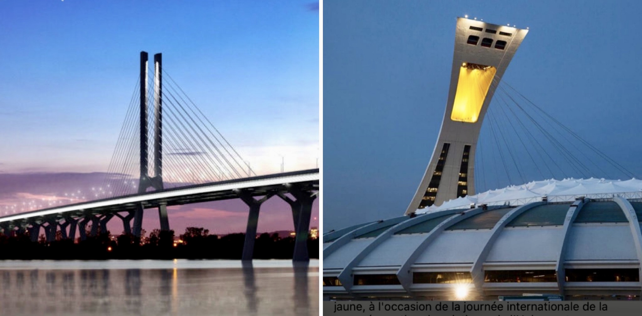 Champlain Bridge & Olympic Stadium to be lit in yellow tonight for Holocaust Remembrance Day