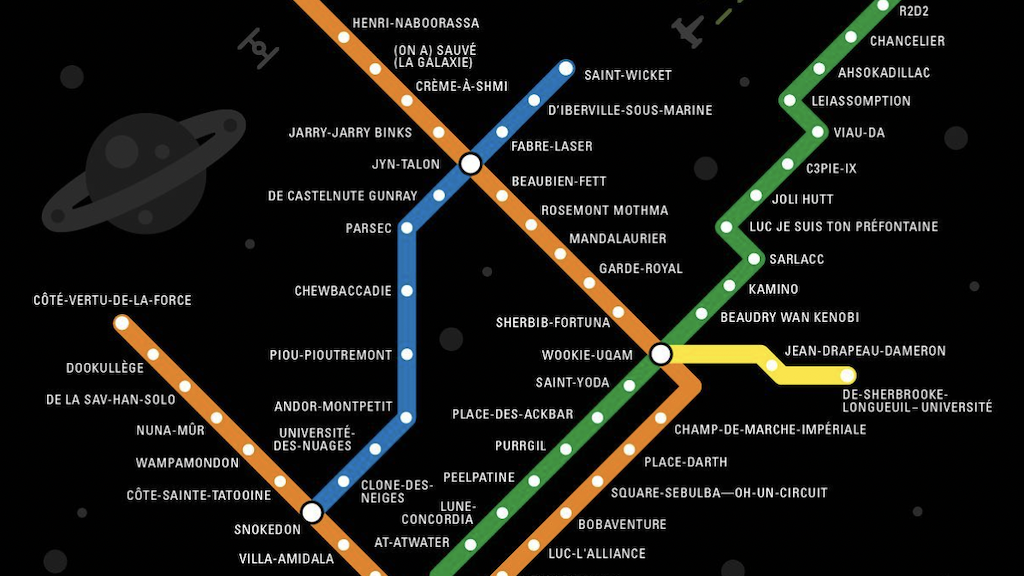 Star Wars Day STM Montreal metro map renamed stations May the Fourth