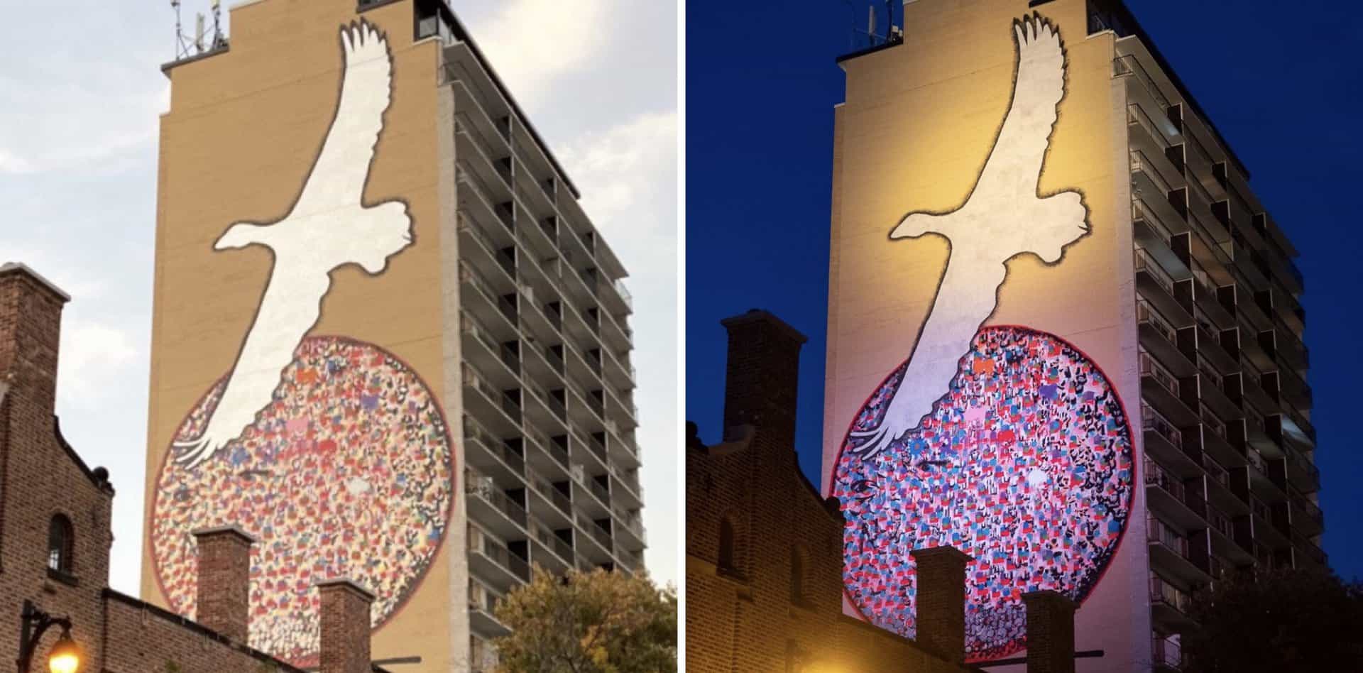 City of Montreal unveils illuminated Jean Paul Riopelle mural in the McGill Ghetto