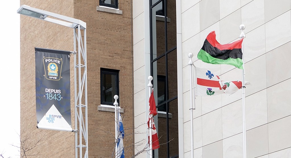 Montreal police are flying the Pan-African flag at SPVM HQ for all of Black History Month