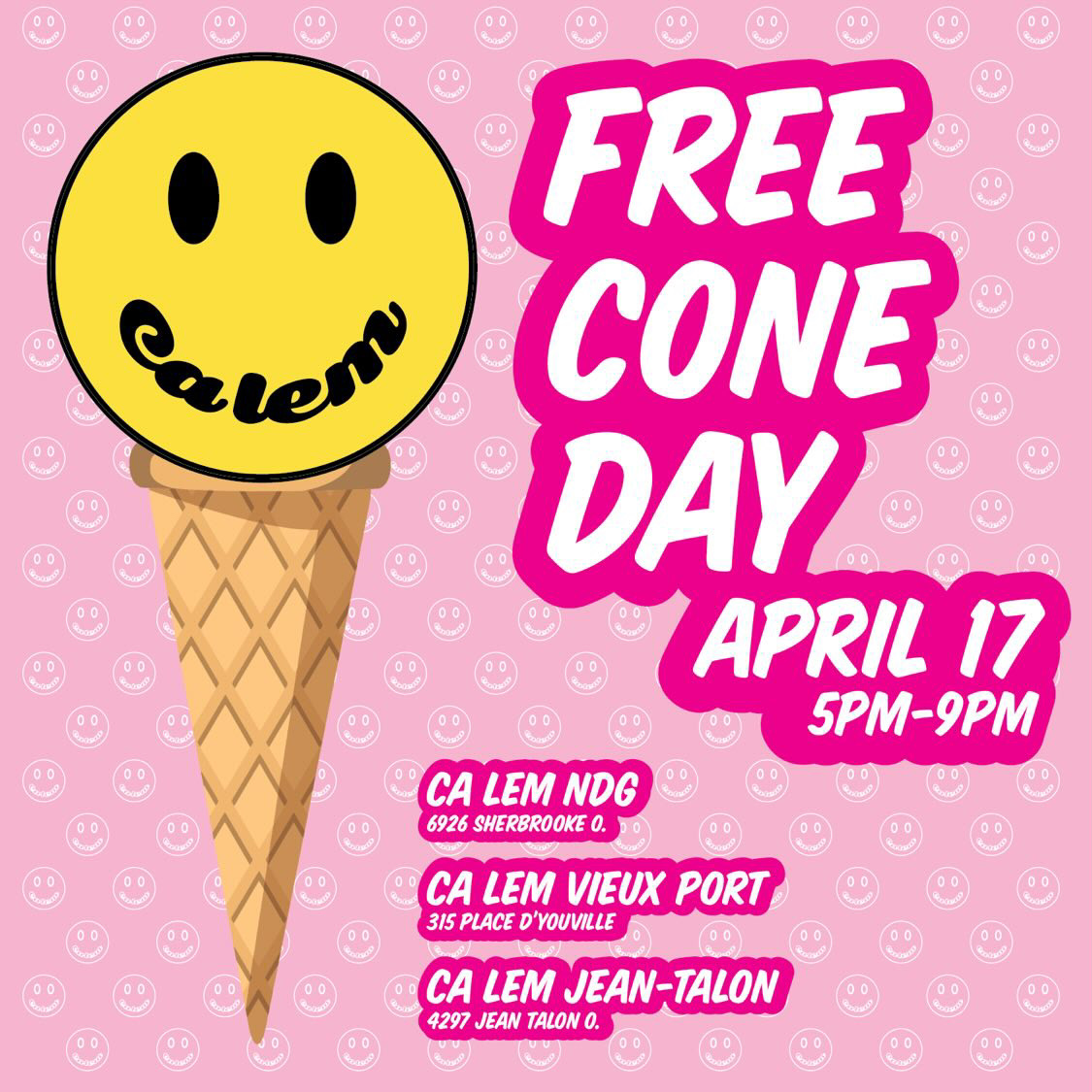 Ca Lem ice cream Montreal free cone day