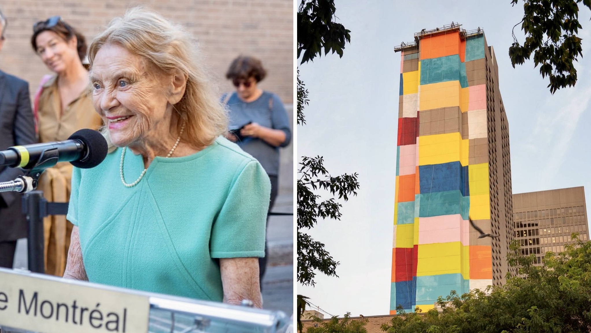 City salutes Quebec artist Françoise Sullivan with largest mural in Montreal