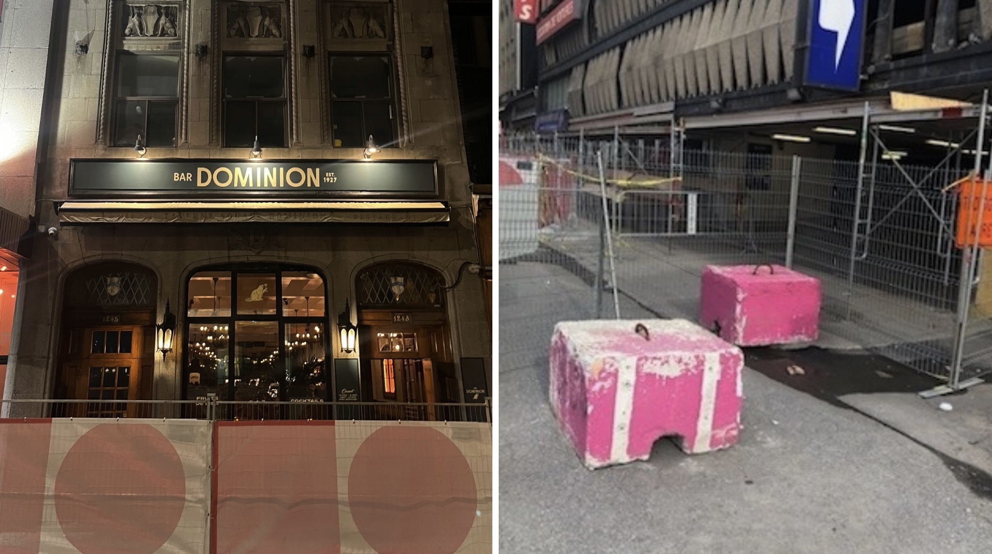 Bar Dominion calls out Valérie Plante and City of Montreal for prolonged construction blocking downtown storefront