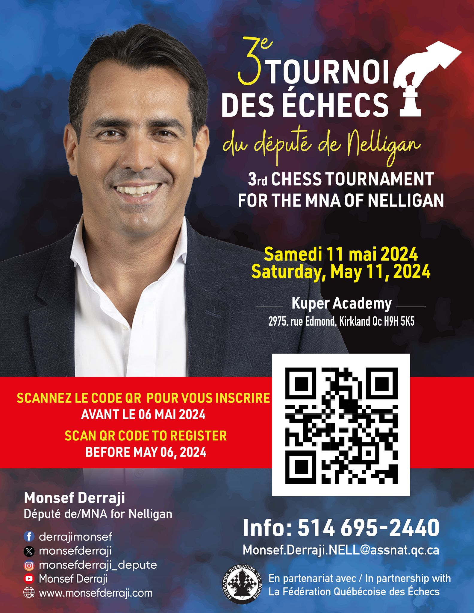 3rd Chess Tournament with Quebec Liberal MNA Monsef Derraji