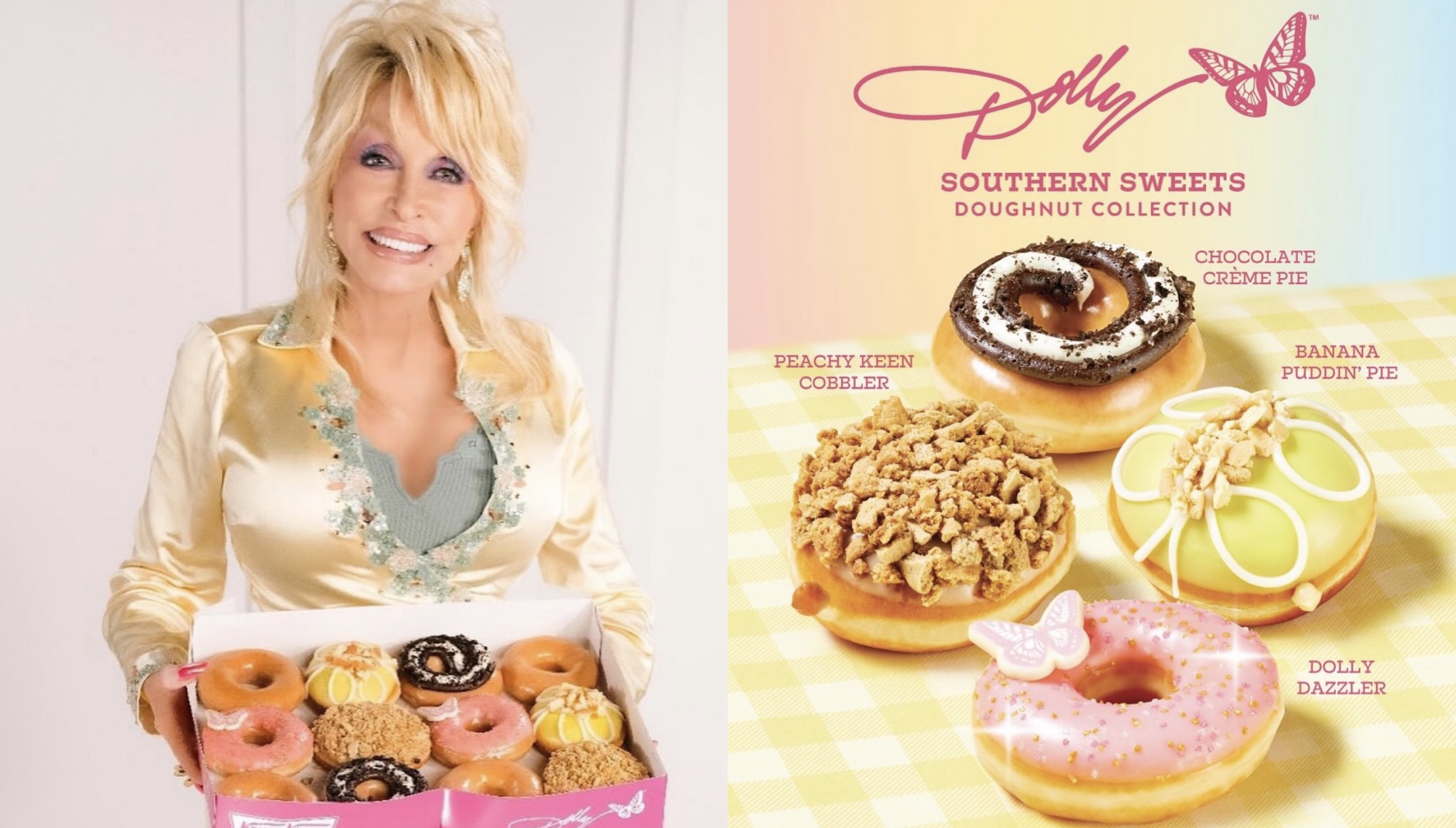 Dolly Parton donuts have arrived at Krispy Kreme locations across Canada