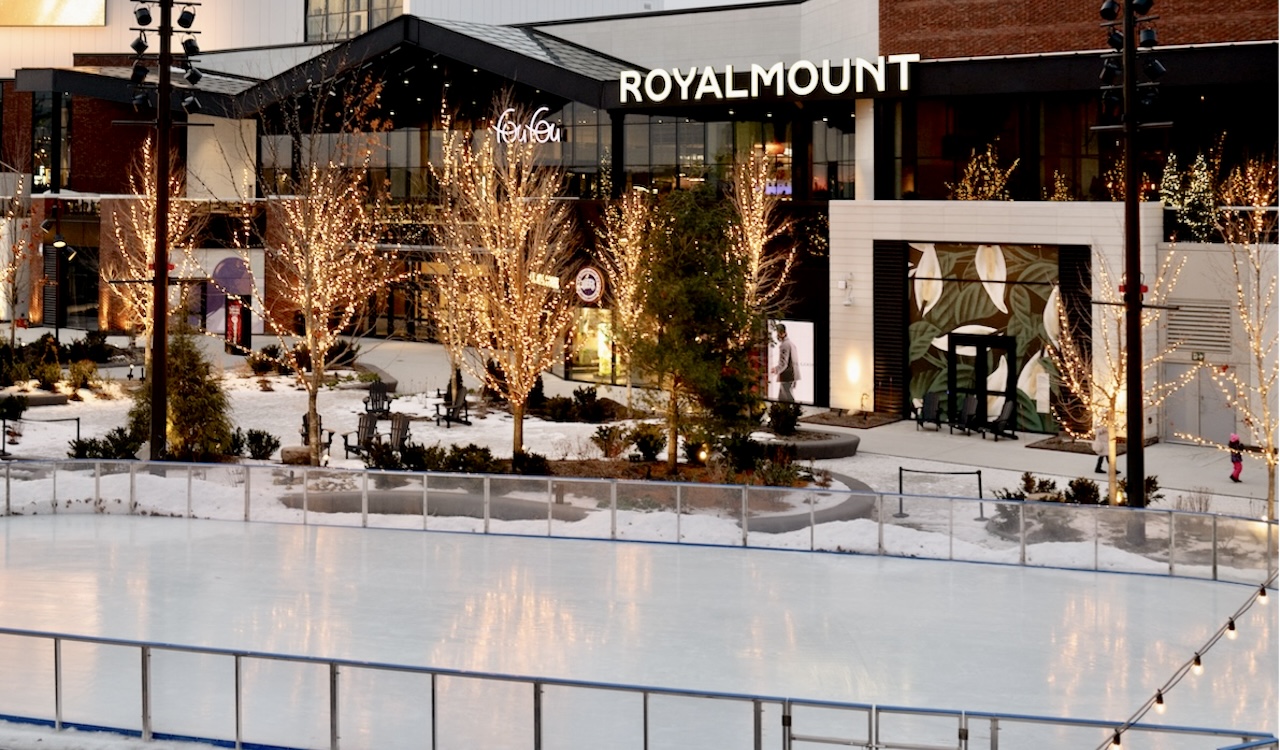 Royalmount mall Montreal outdoor skating rink