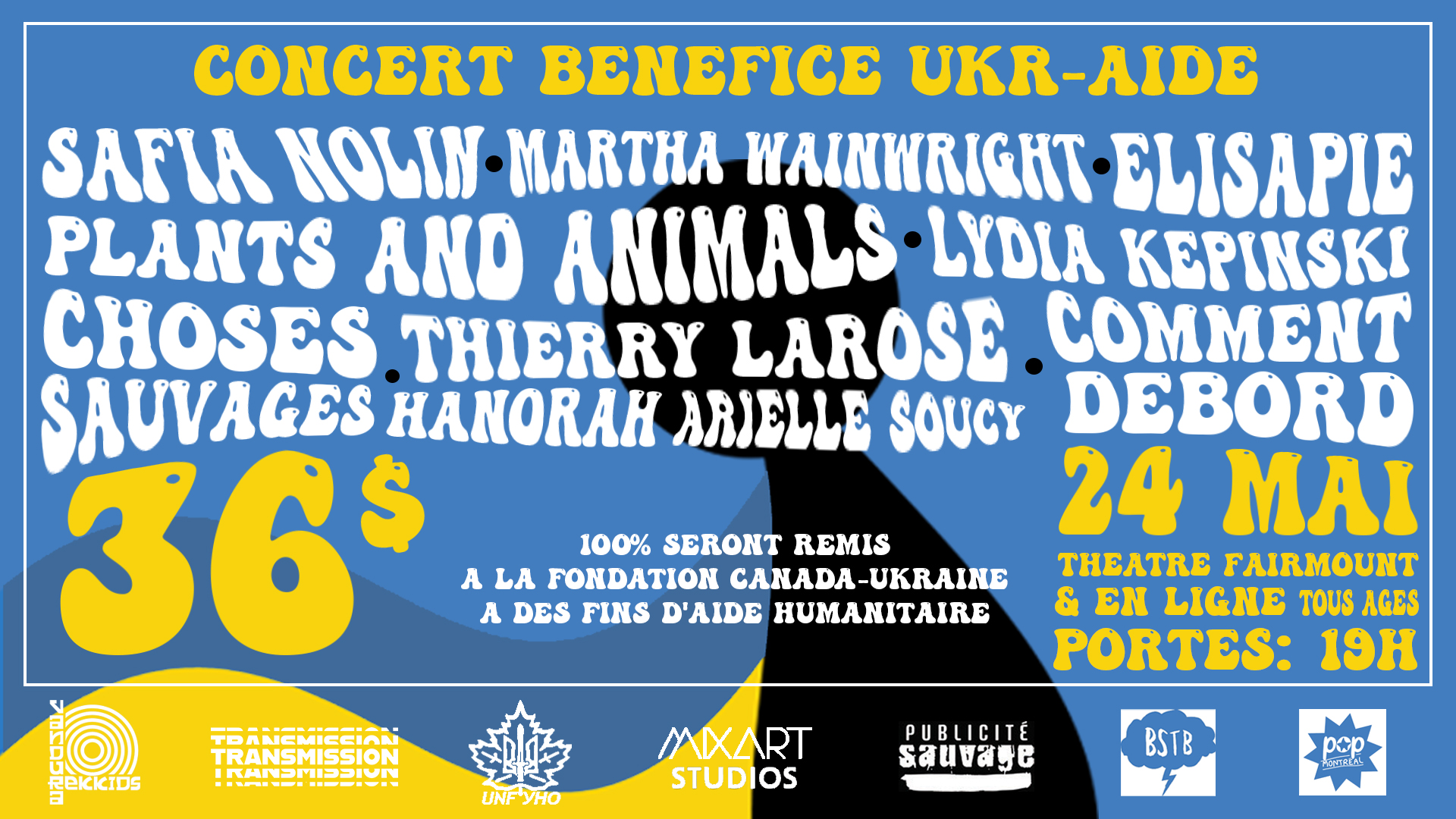 TUESDAY: The UKR-AIDE Benefit Concert with Safia Nolin, Martha Wainwright, Choses Sauvages & more