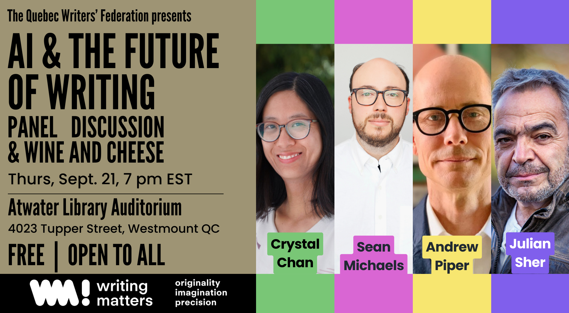 AI & The Future of Writing: Free Panel & Wine and Cheese