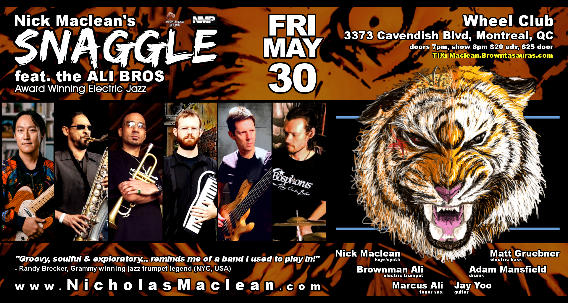 Nick Maclean’s SNAGGLE feat. the ALI BROS — Award-winning electric jazz (Montreal)