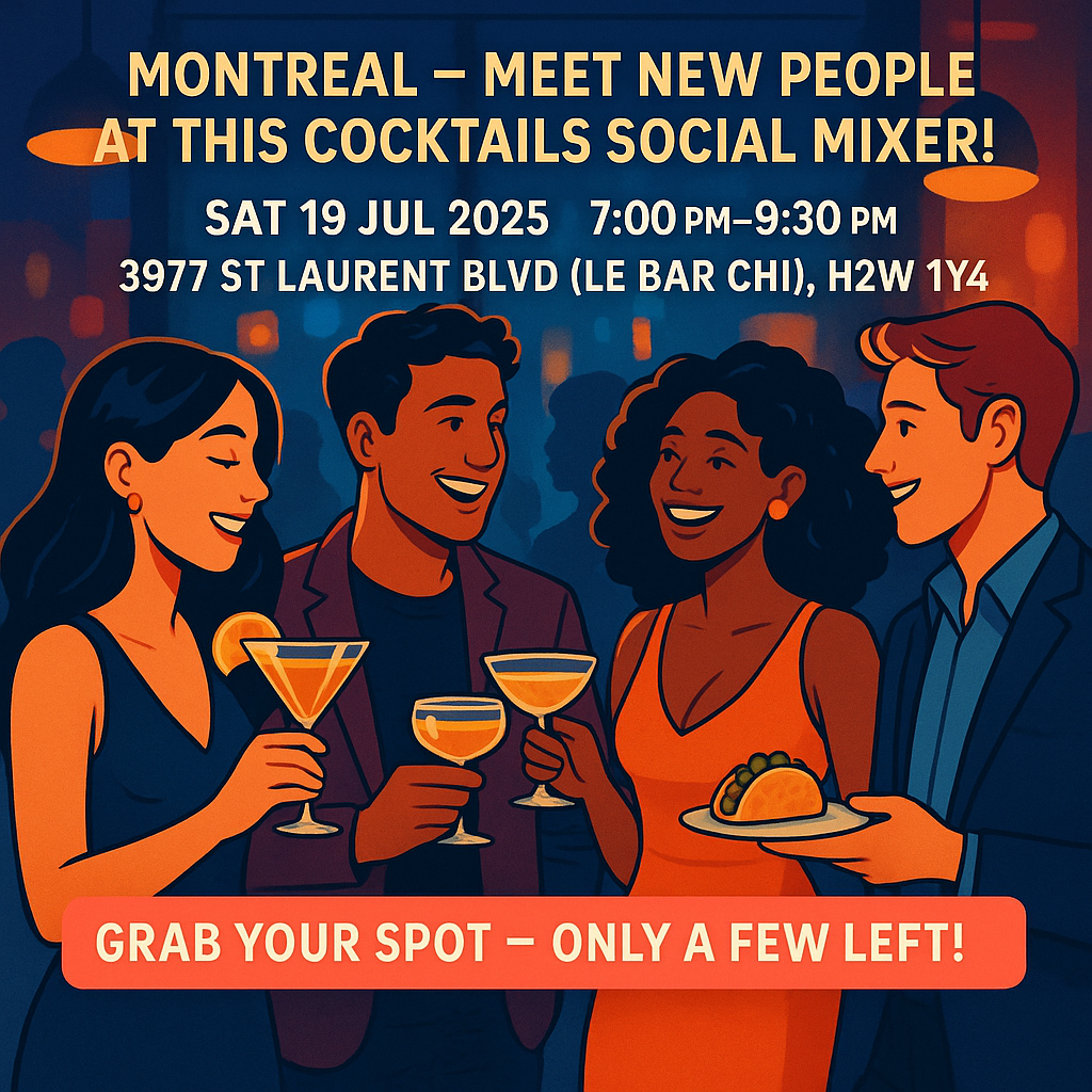 Montreal Cocktails Social Mixer (Ages 20–37)